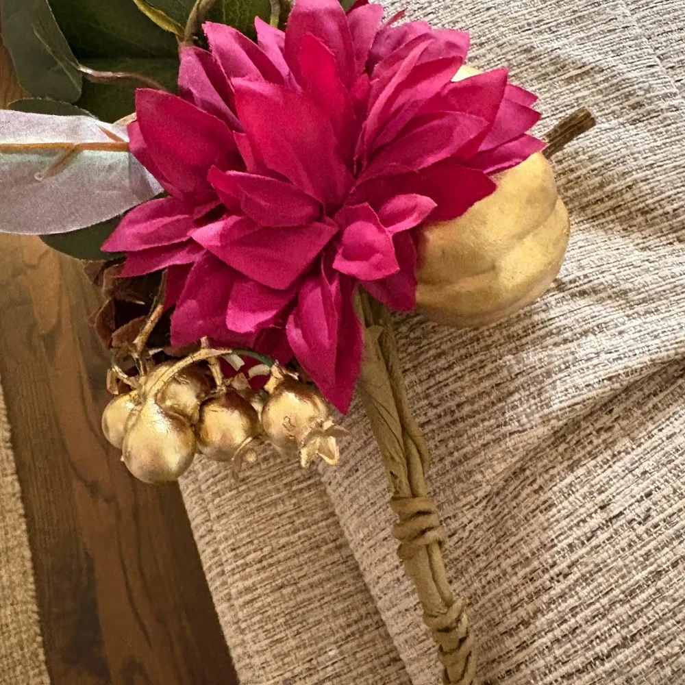 Pier 1 Fall Floral Garland with Gold Pumpkins